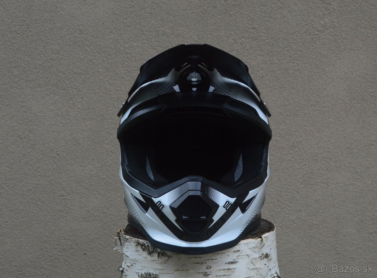 Prilba helma, čierna biela mx shot - 2