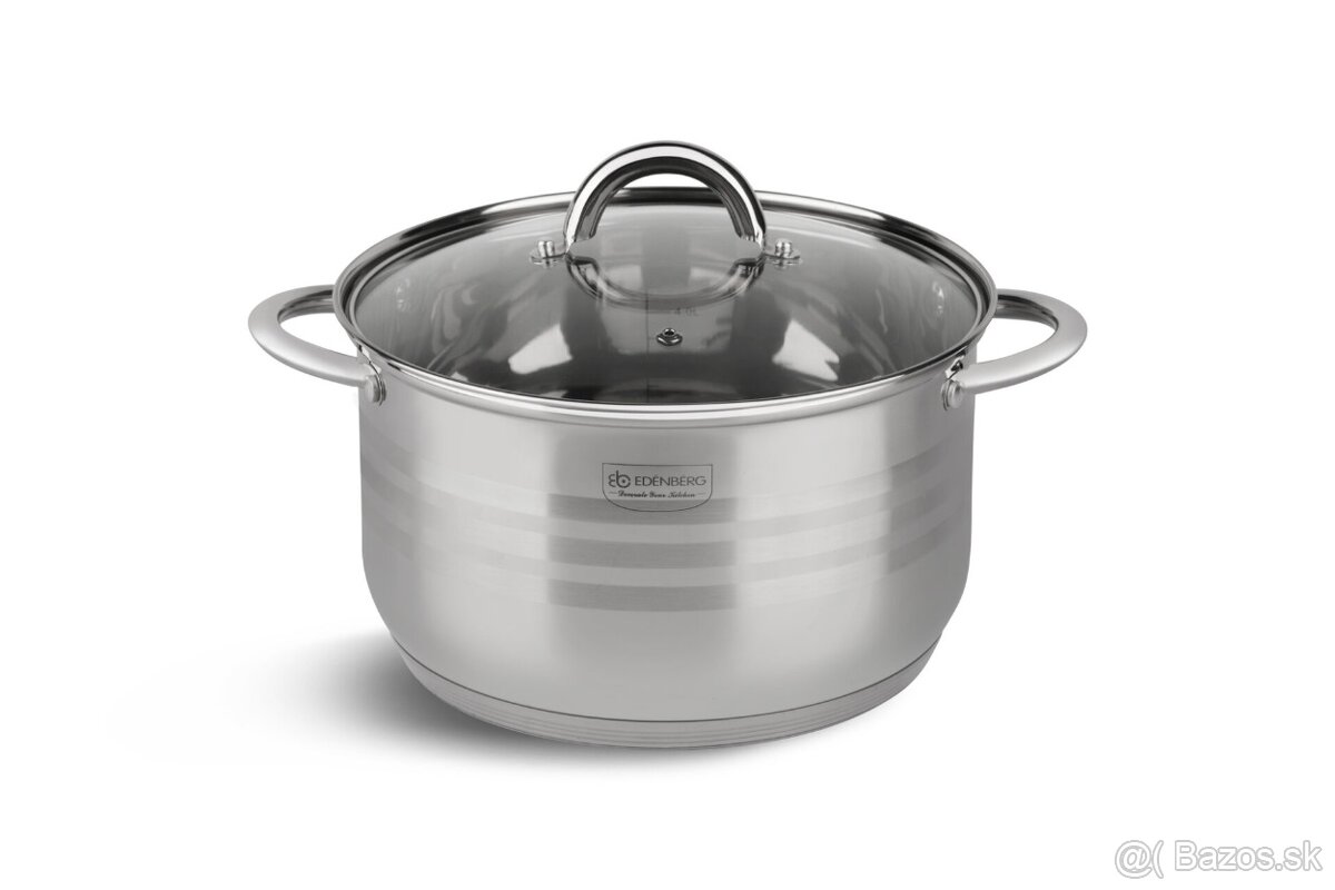 Sada nerezových hrncov Edenberg s mramorovanou panvicou - 2