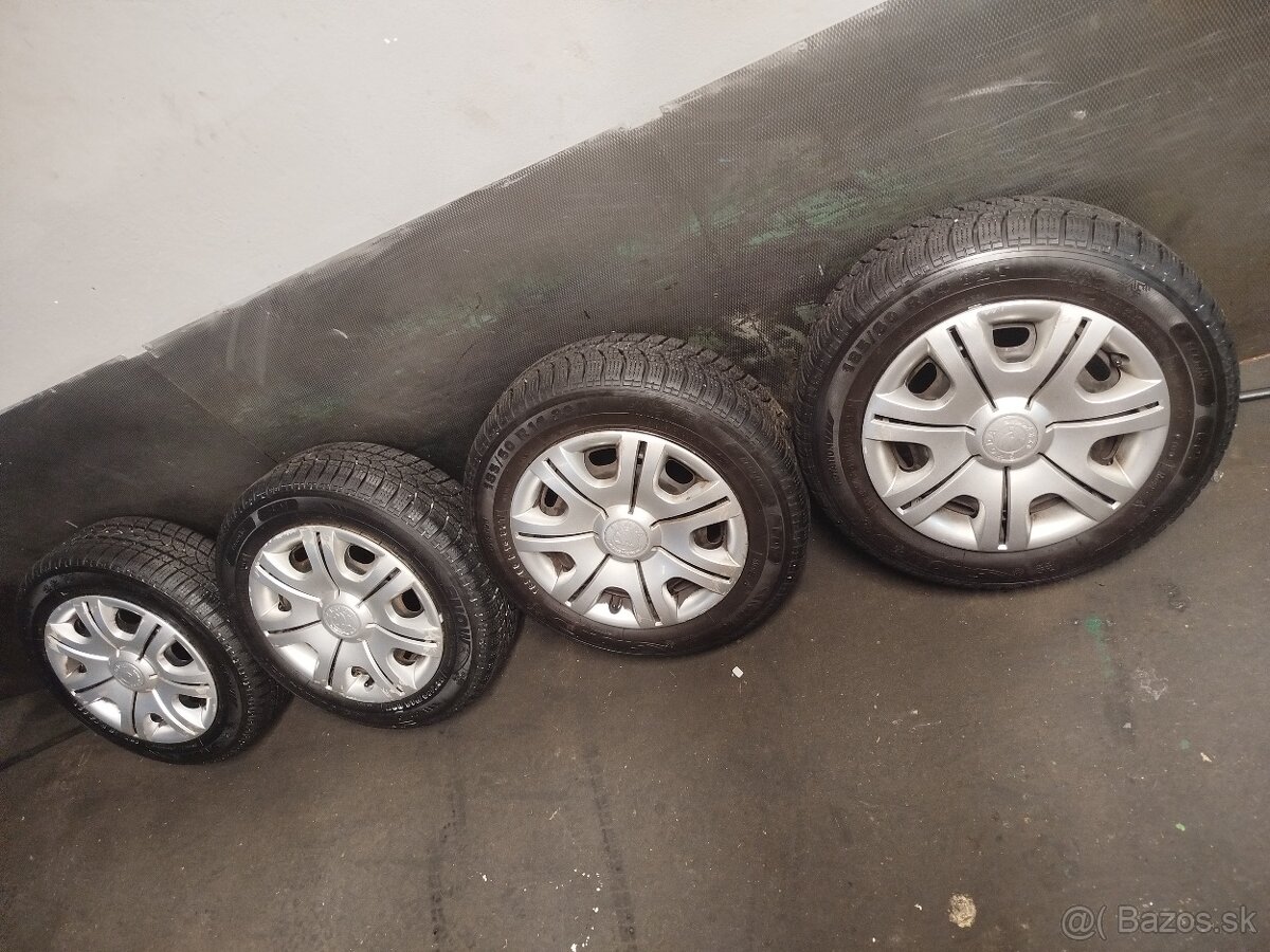 5x100 R14 185/60 R14 zimné 8mm originál škoda - 2