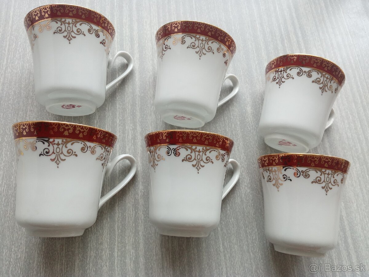 Šálky a podšálky, porcelán. - 2