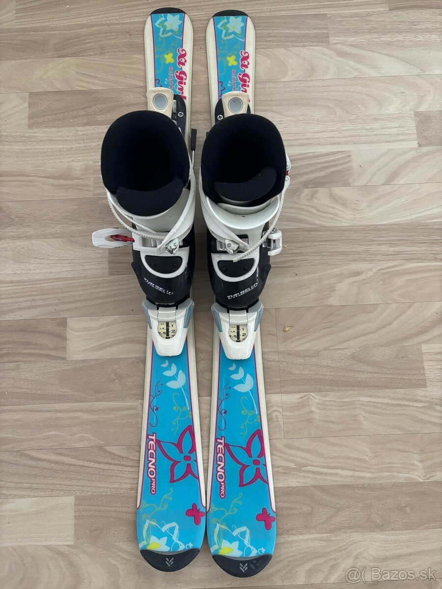 Detské lyže 90cm plus lyziarky - 2