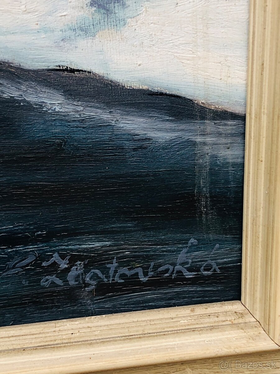 Zimná krajinka maľovaný obraz - 2