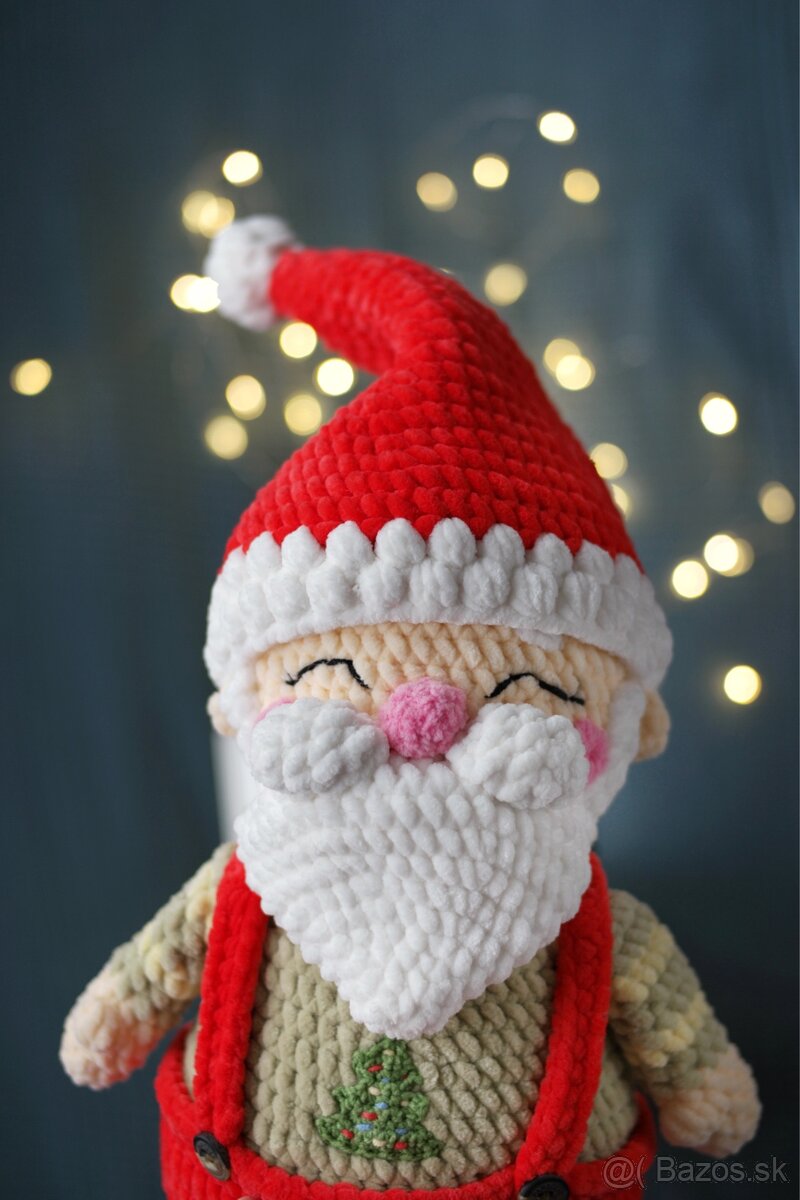 Vianočná háčkovaná hračka plyšový Santa Claus - 2