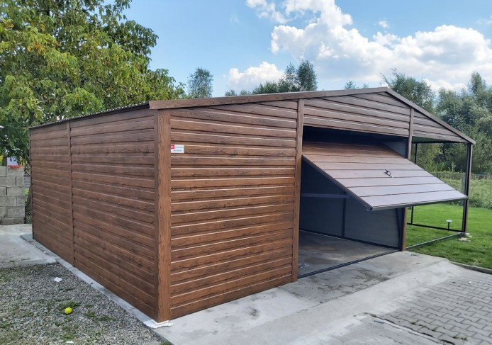 Garáž 6x6 farba orech + prístrešok 3m - 2