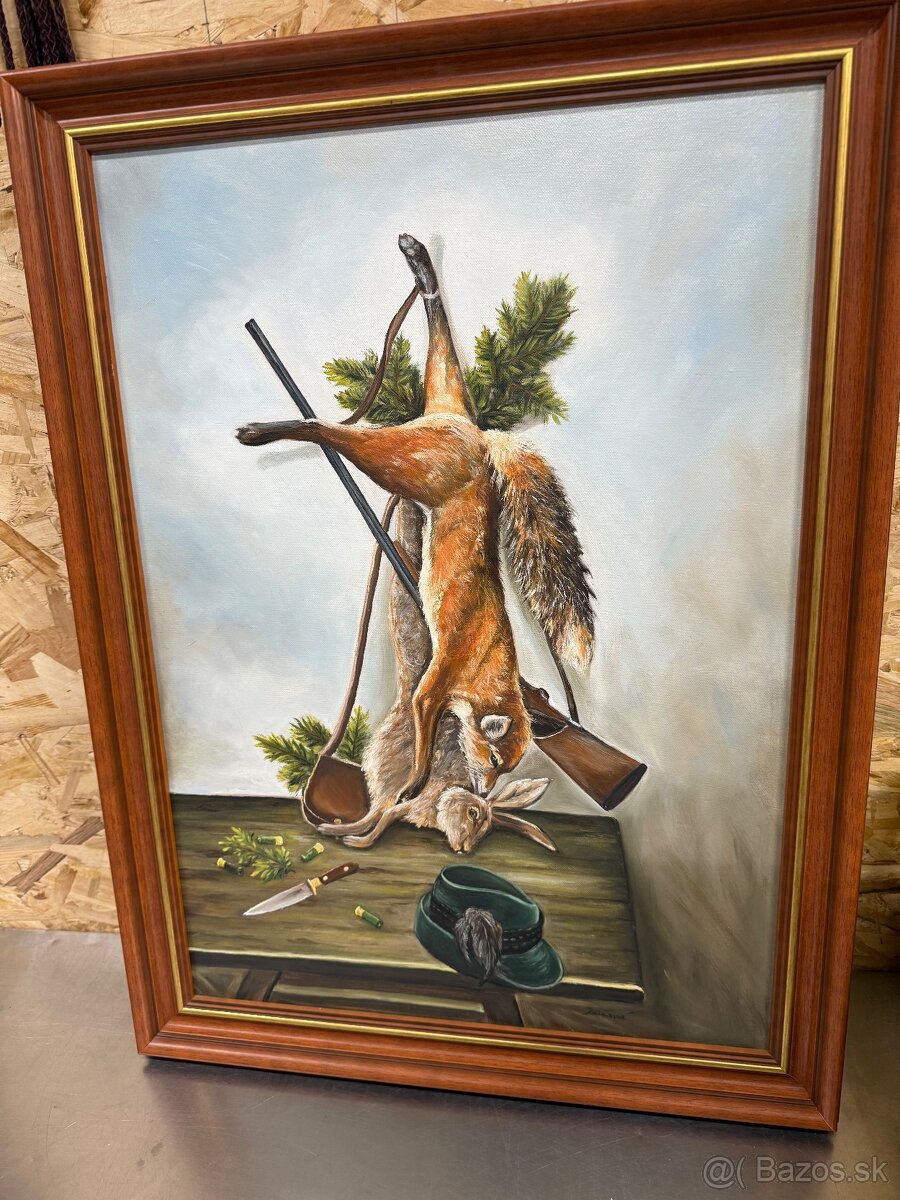 Trofej,parohy,parozie,jelen,obraz - 2