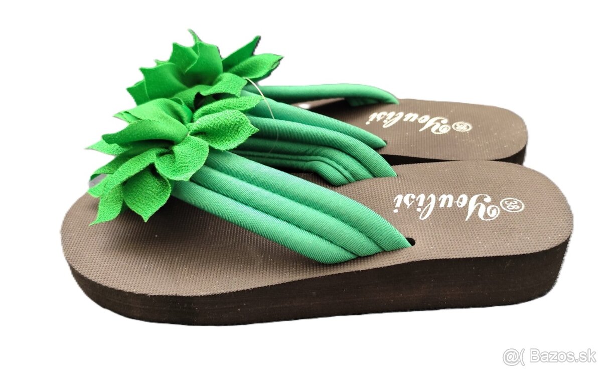 Dámske šlapky zelené - 2