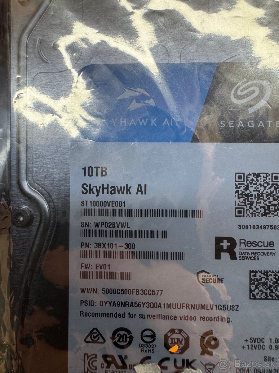 Seagate SkyHawk 10TB 3.5” HDD pre NVR nový - 2