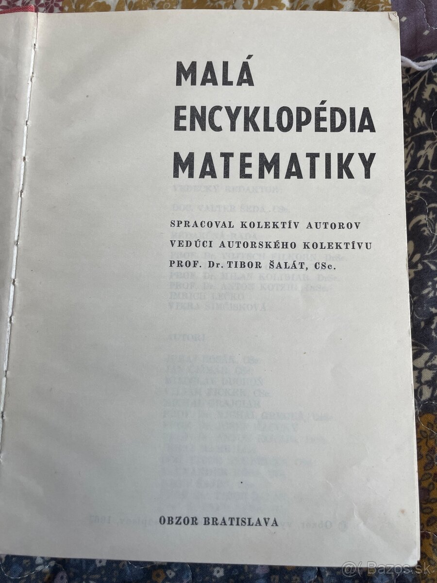 Malá encyklopédia matematiky - Prof.Dr. T.Šalát - 2