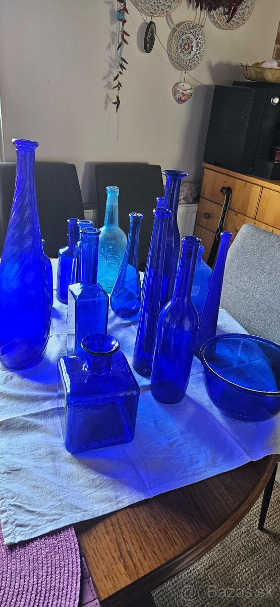 Modre dekoracne flase - 2