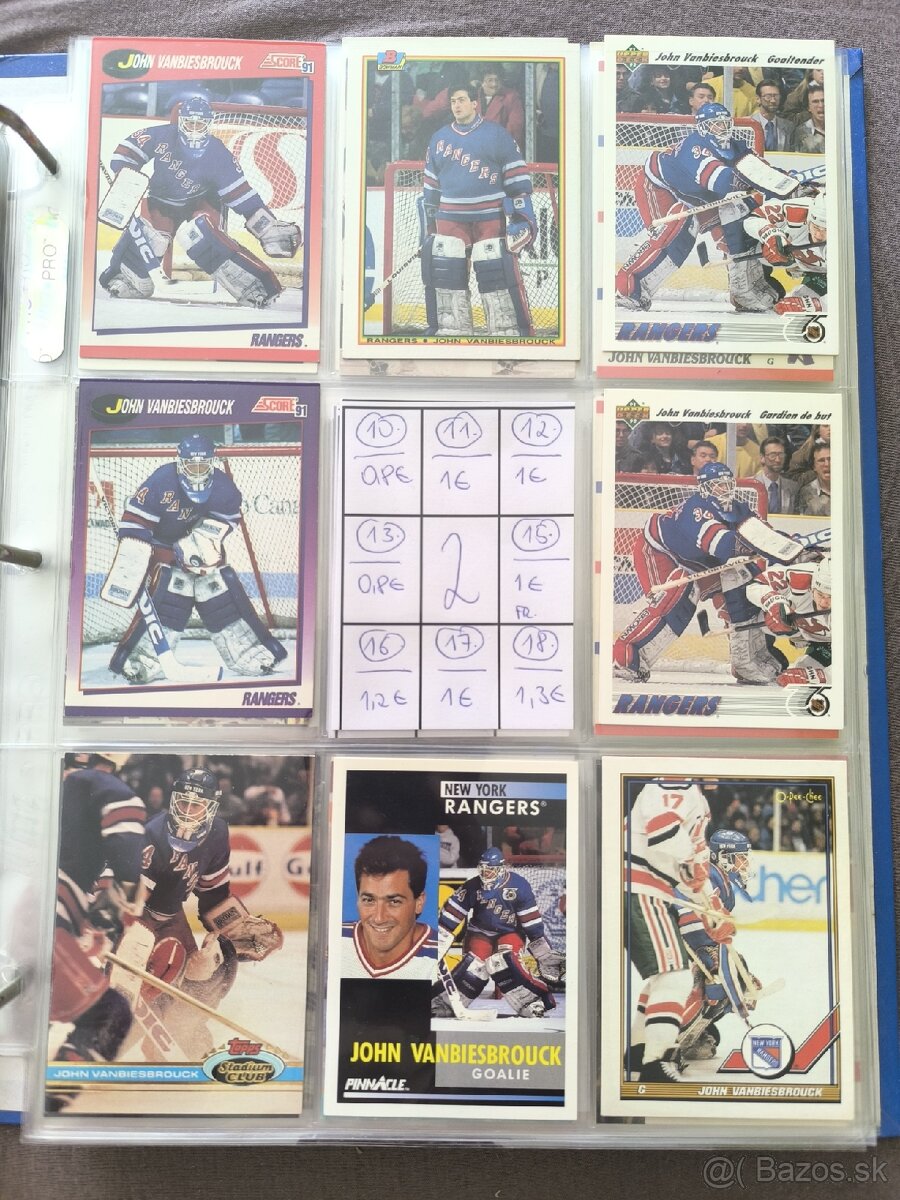 Hokejové kartičky - John Vanbiesbrouck 1 - 2
