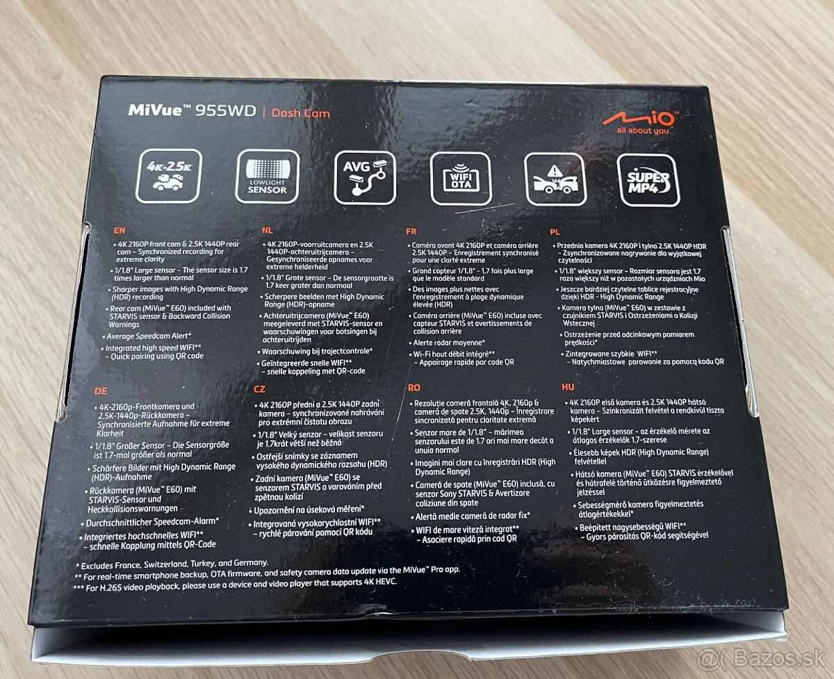 Autokamera MIO MiVue 955WD 4K duálna (predná + zadná kamera) - 2