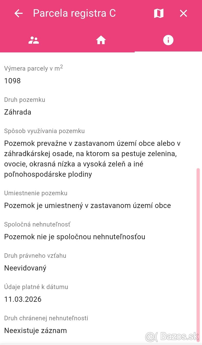 Záhrada 1.098m² Čabalovce - 2