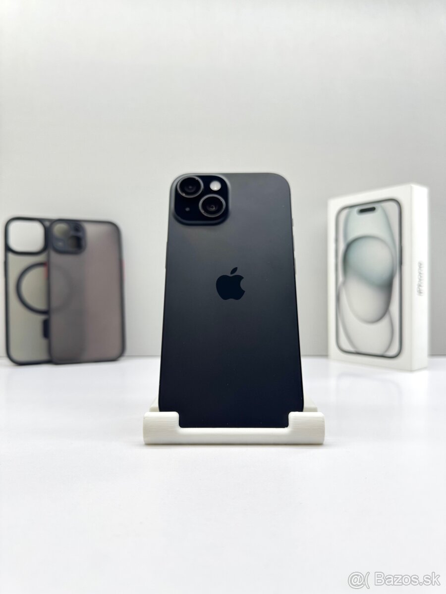 iPhone 15 BLACK 128GB TOP STAV ORIGINÁL+PRÍSLUŠENSTVO - 2