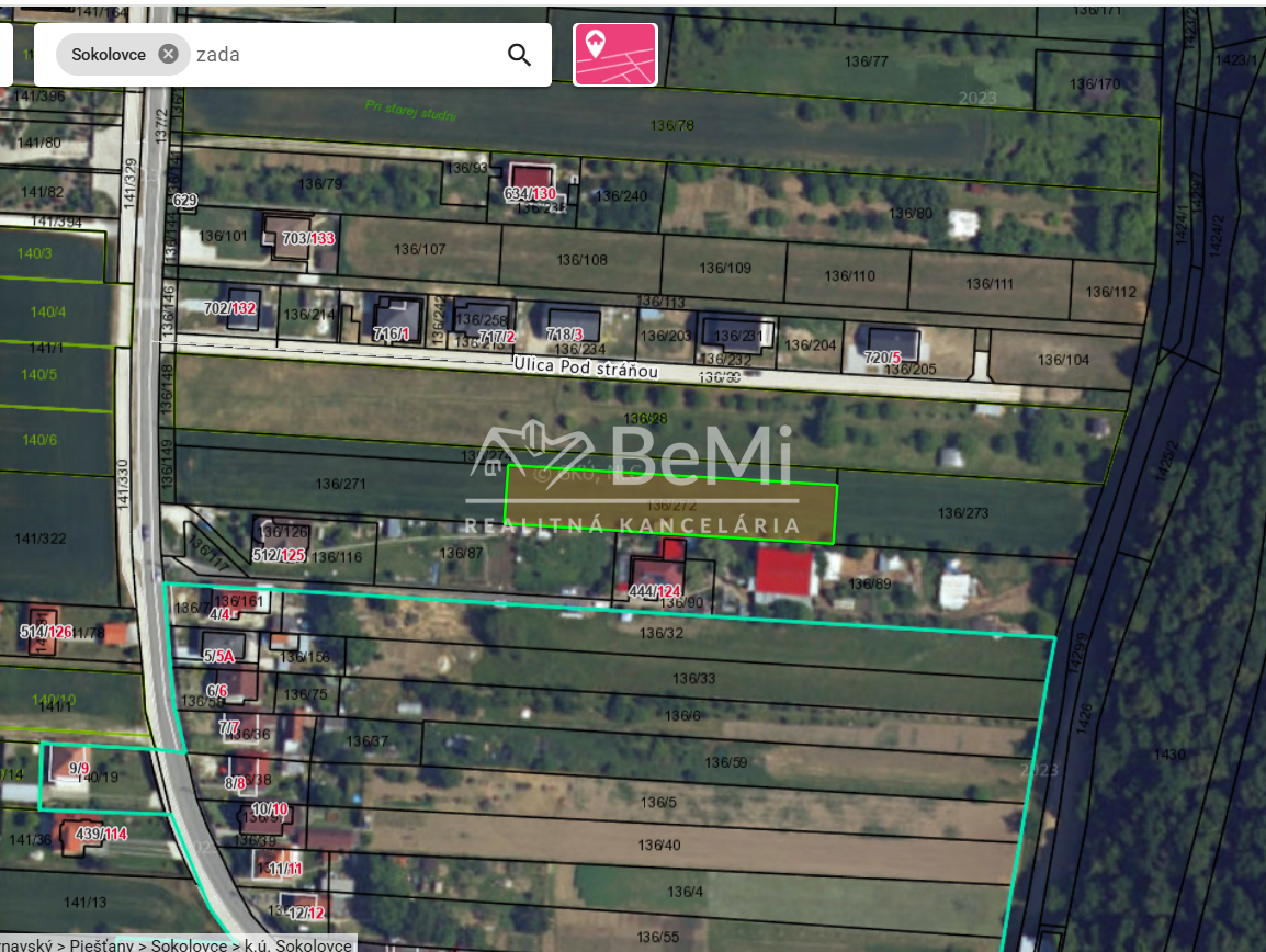 SOKOLOVCE – KRÁSNY ROVINATÝ STAVEBNÝ POZEMOK 1 722 m² SCHVAL - 2