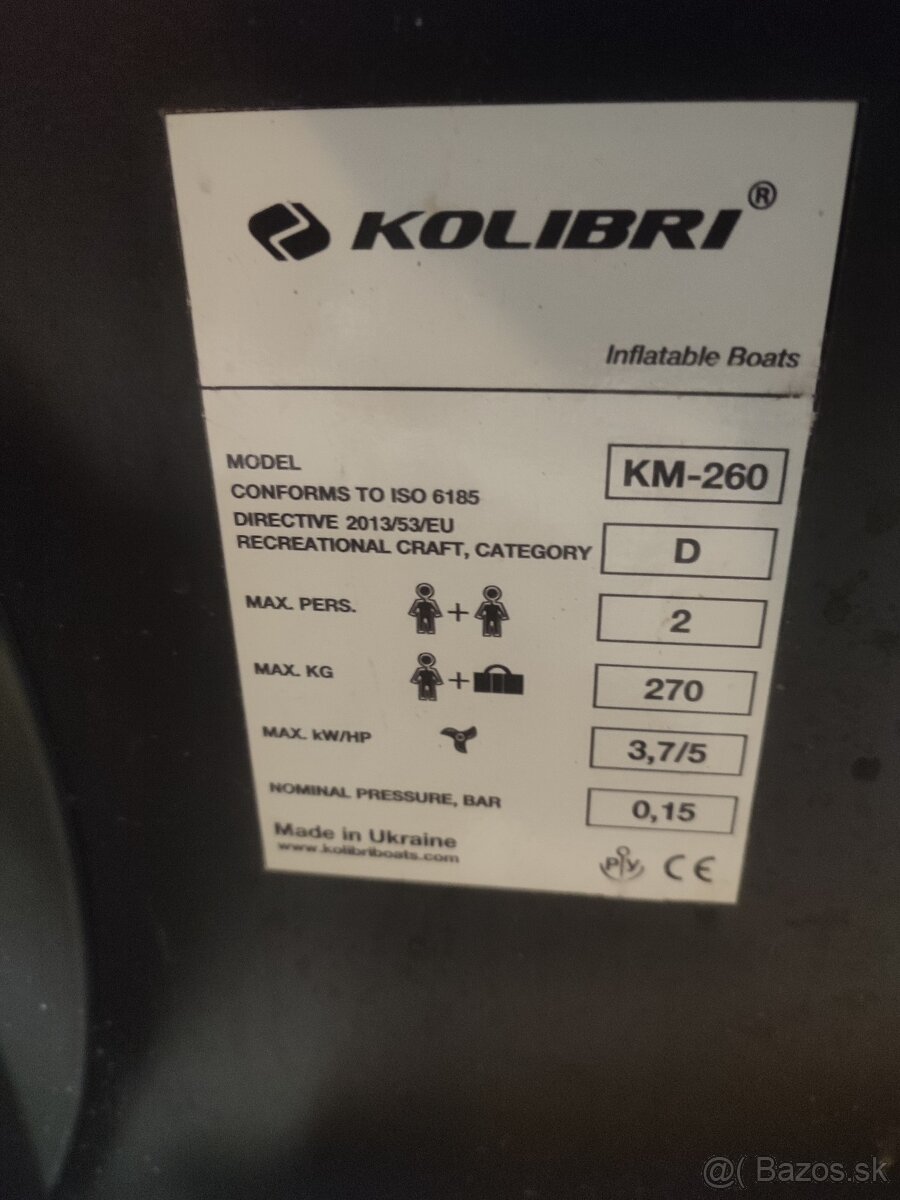 Gumený čln kolibri KM-260 - 2