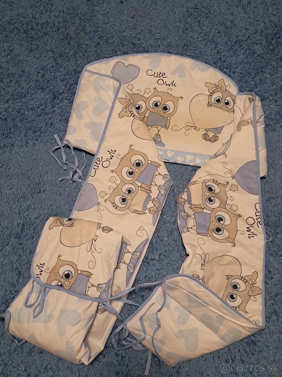 Mantinel do postieľky - sovičky - 2