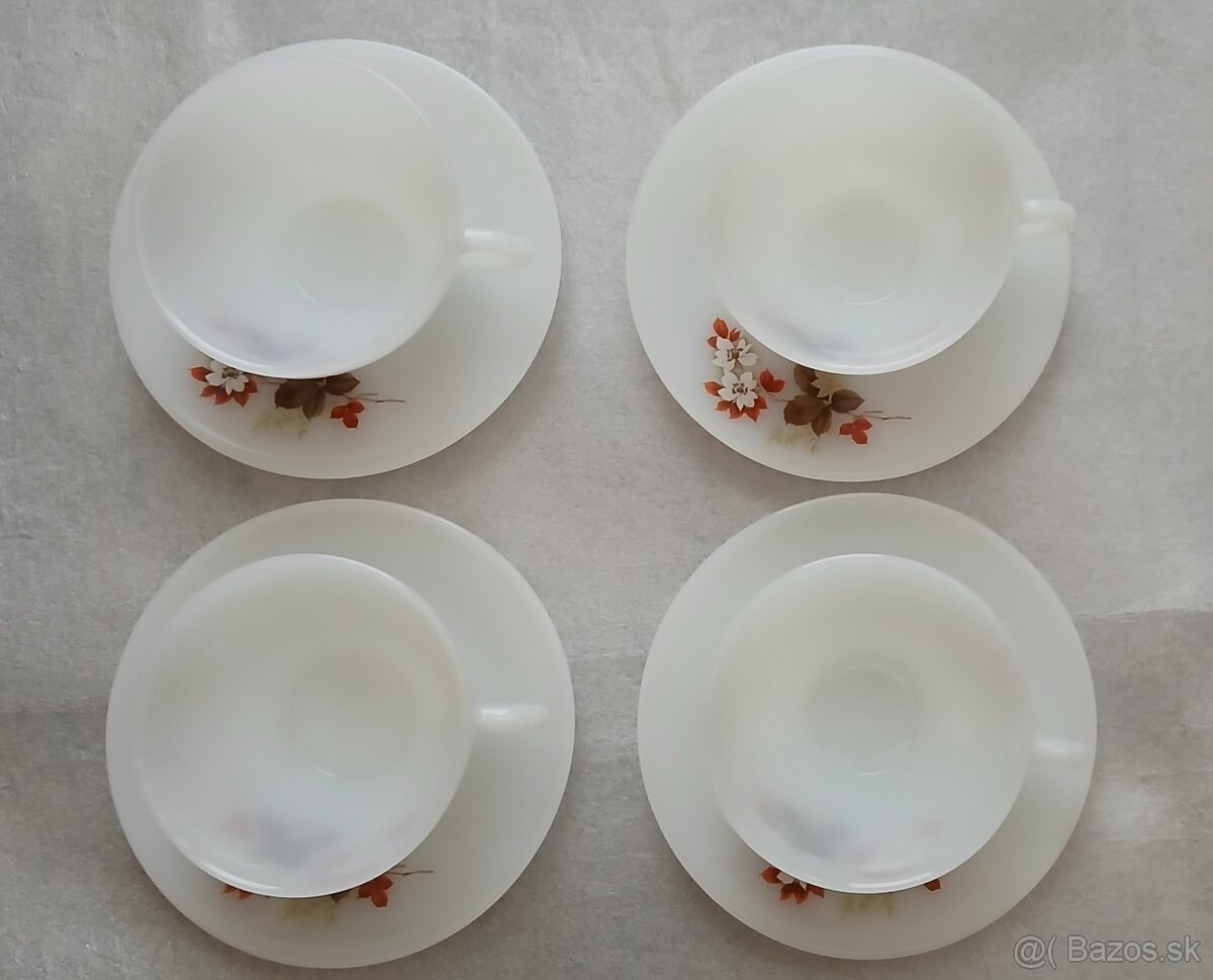 Predám 4ks Arcopalové opálové šálky a podšalky - 2