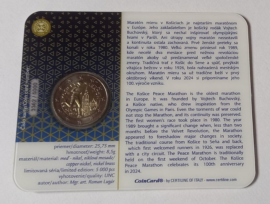 Zberateľská karta 2 € 2024 - Maratón Košice - 2