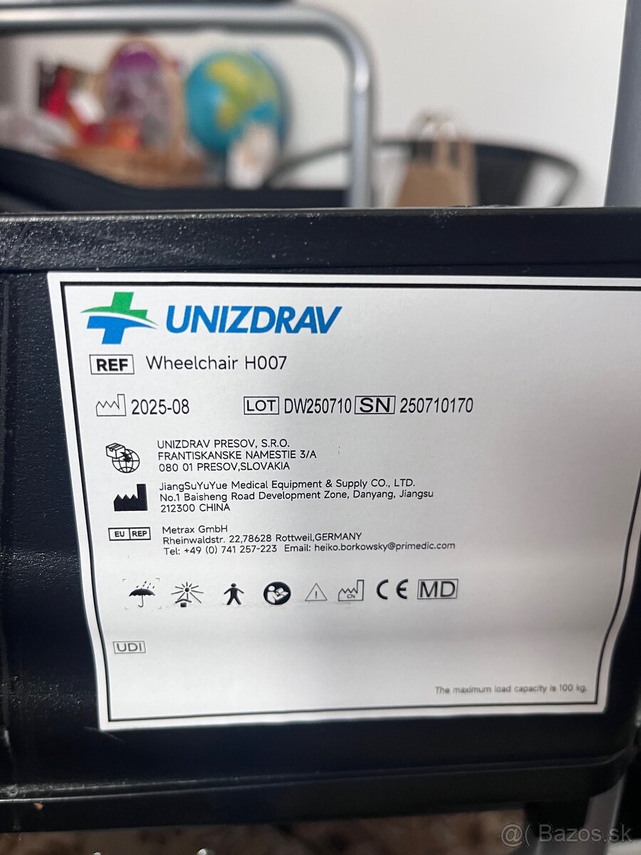 Invalidný vozík UNIZDRAV H007 - 2