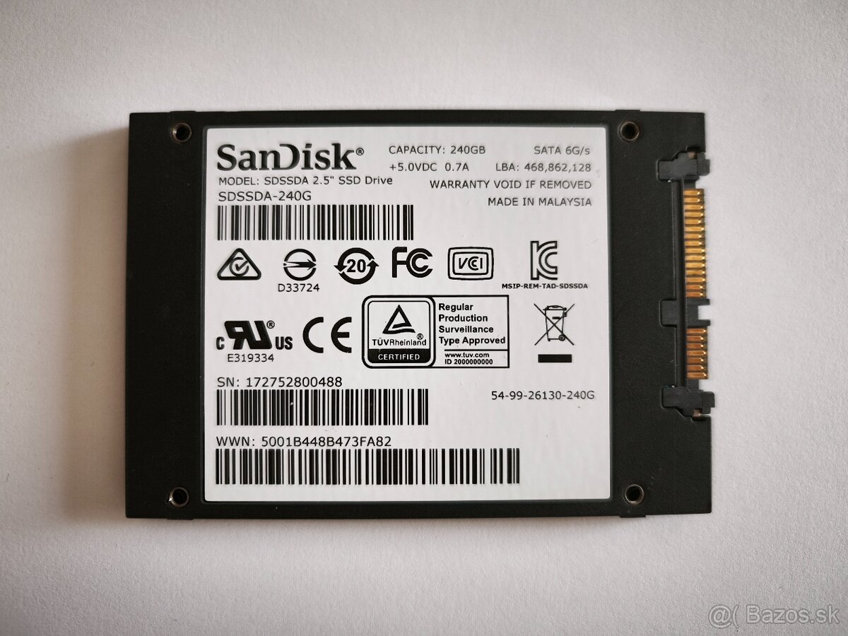 SanDisk Plus 240GB, 2,5", SATA III - 2