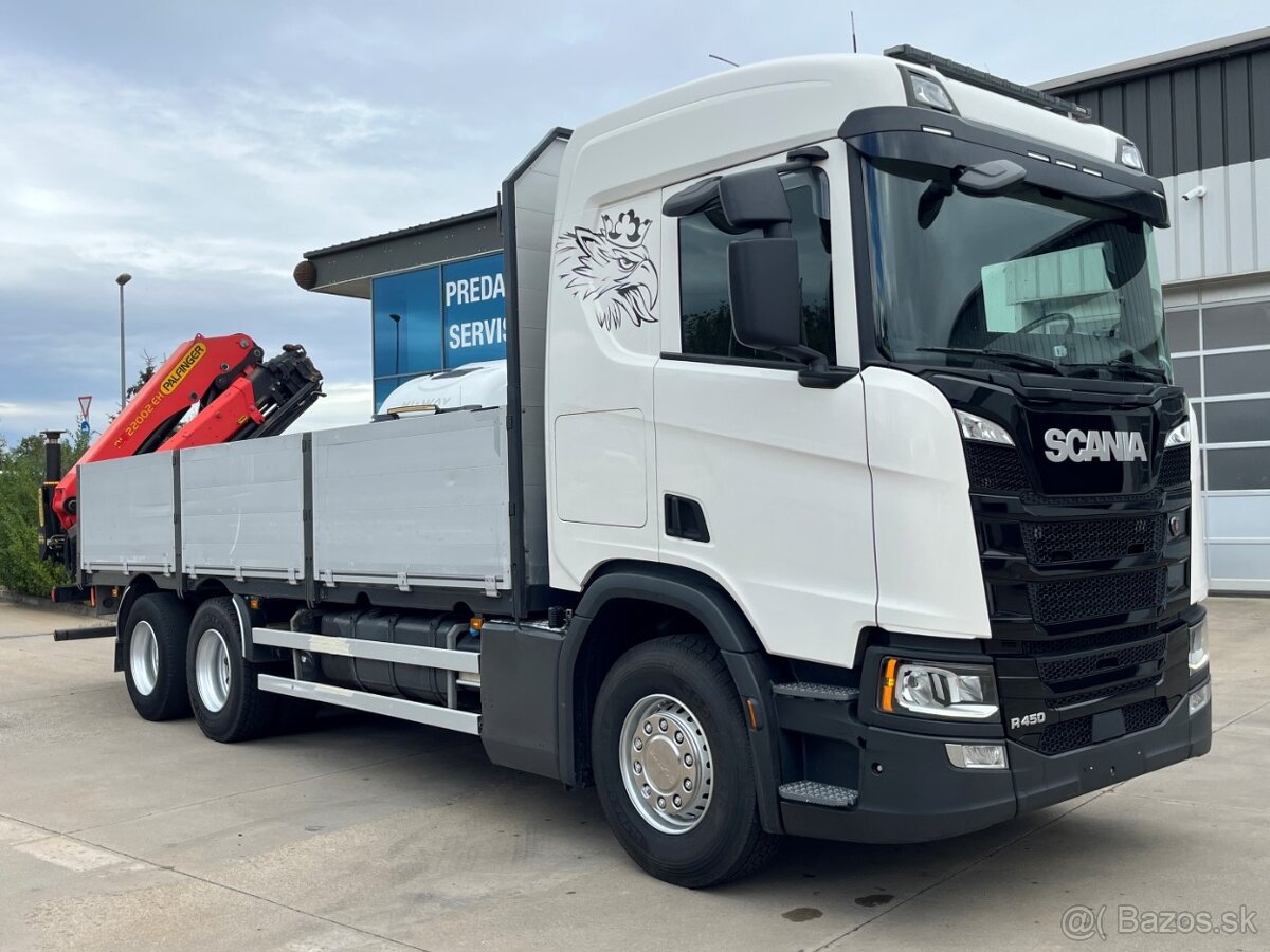 Scania R450 / 6x2/ 2018/ Valník/ PALFINGER PK 22002 +DO - 2
