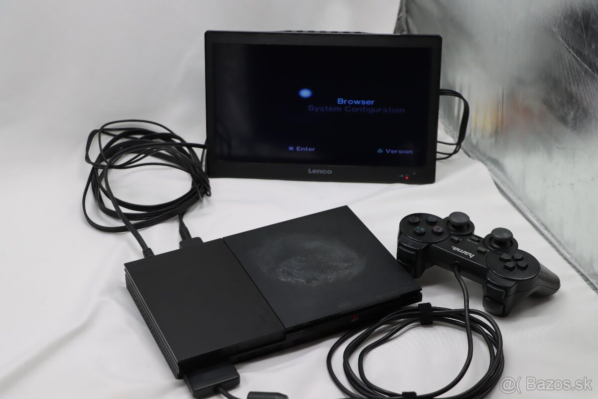 PS2 Slim 90004 + Hama ovládač, káble, OK - 2