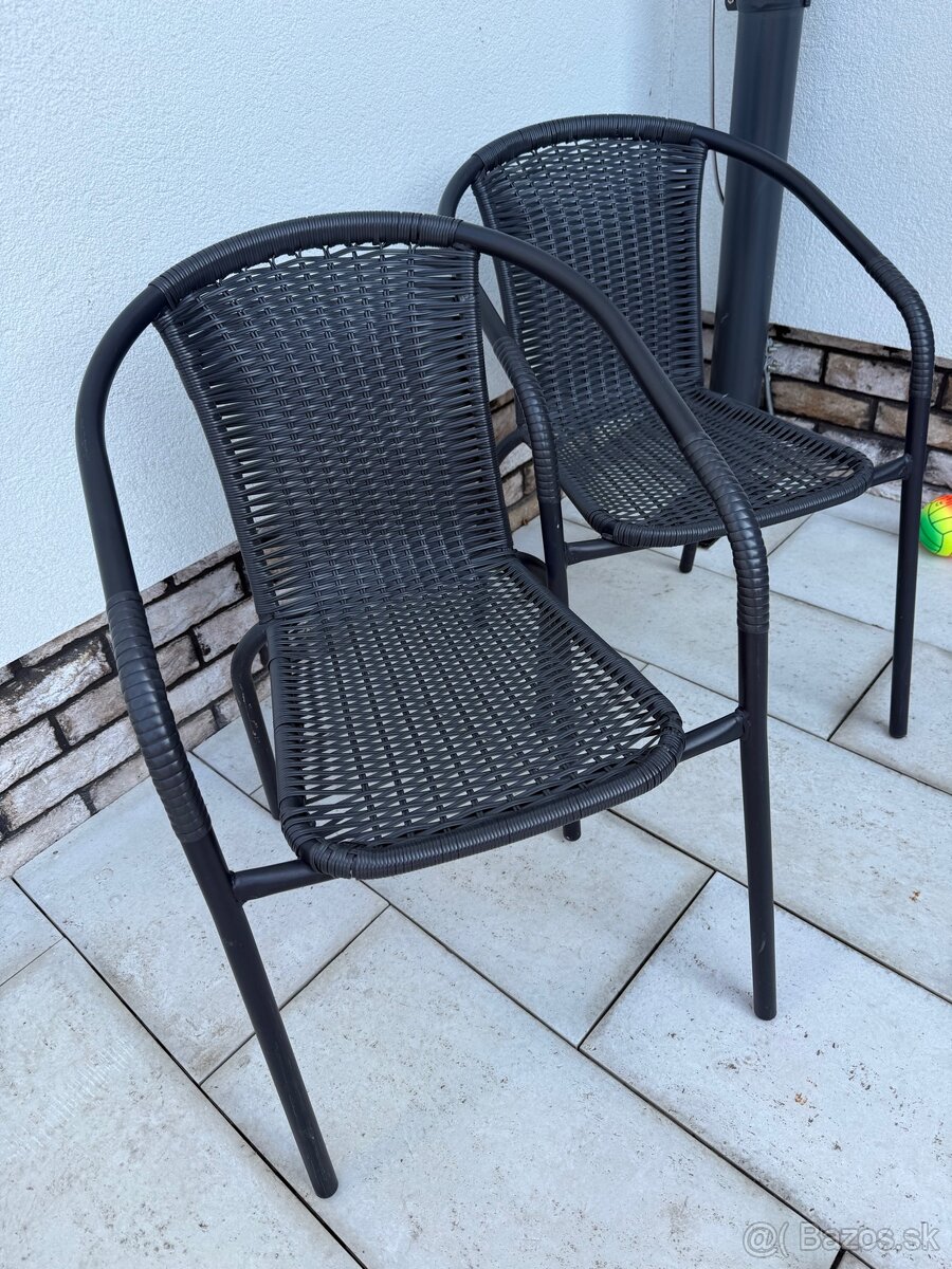 Ratanové stoličky šedé 2ks - 2