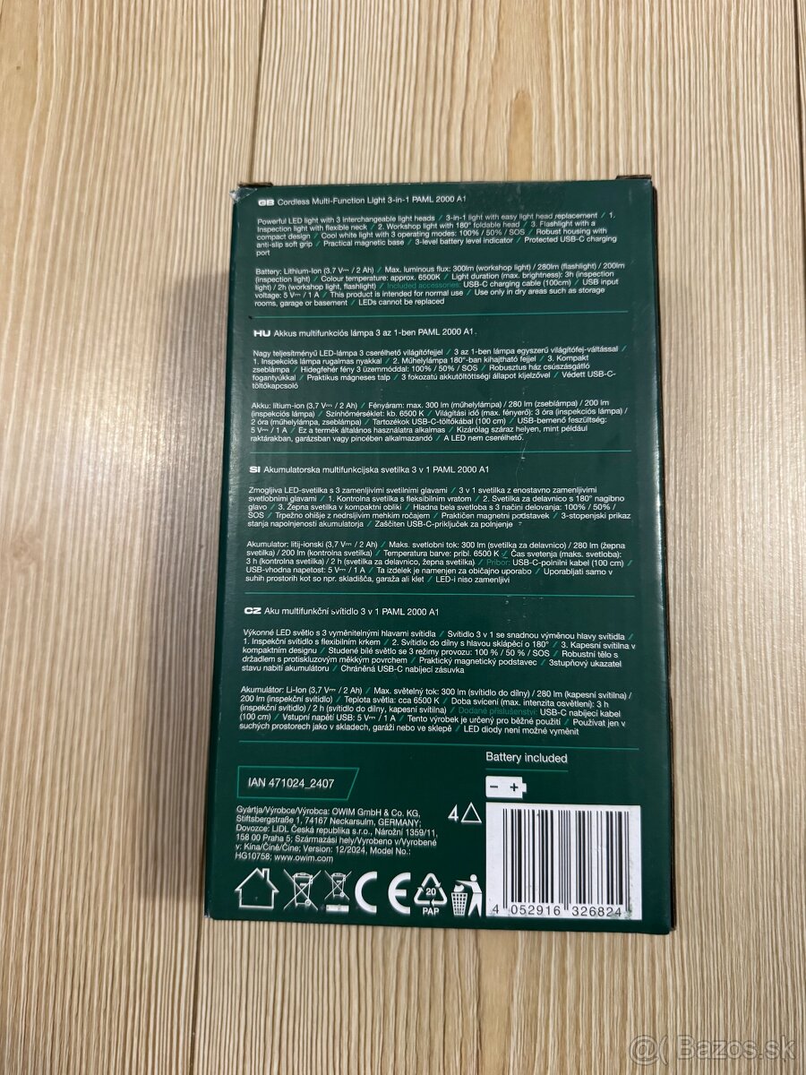 Predám PARKSIDE aku multifunkčné svietidlo 3 v 1 - 2