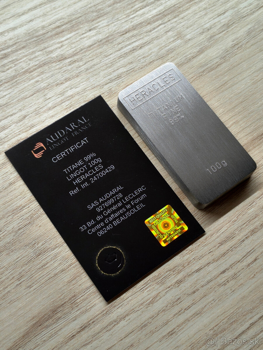 100g titanová ivestičná tehlička 999. - 2