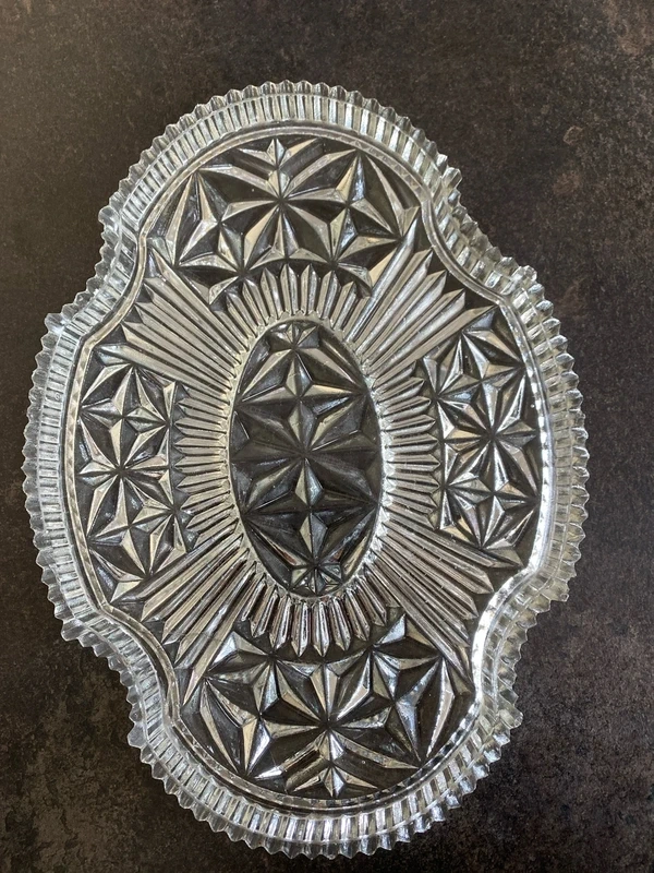 Czechoslovakia - Starožitná sklenená servírovacia tácka - 2