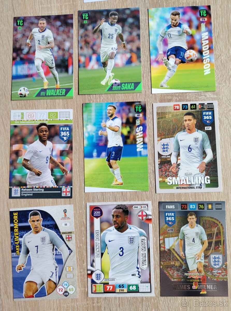 Futbalové karty - Anglicko - 2