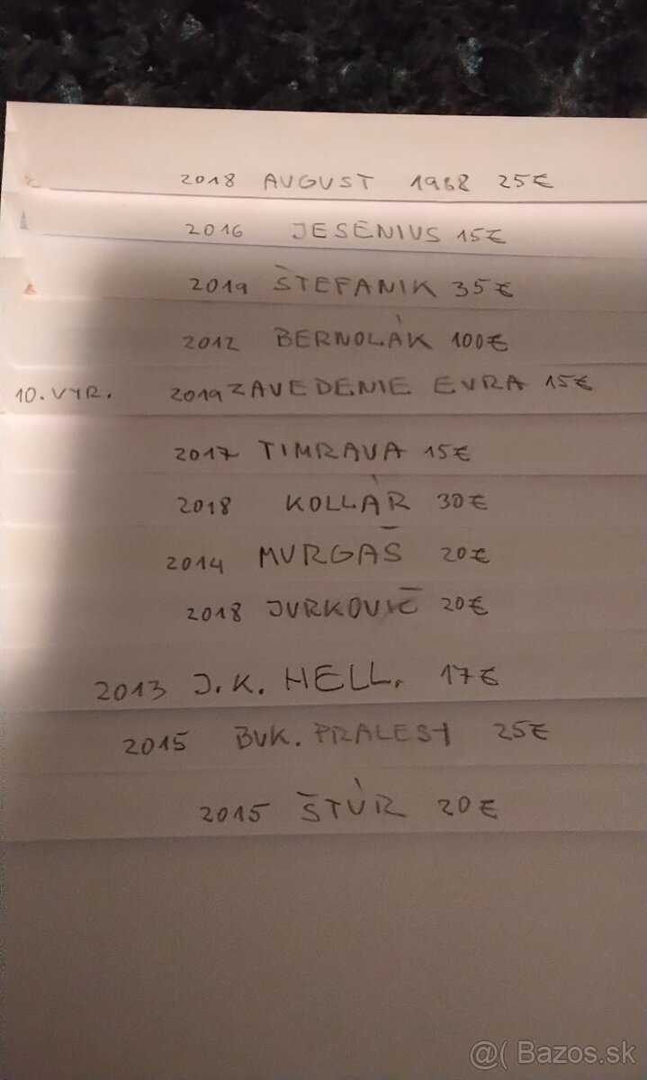 Pamätné listy. - 2