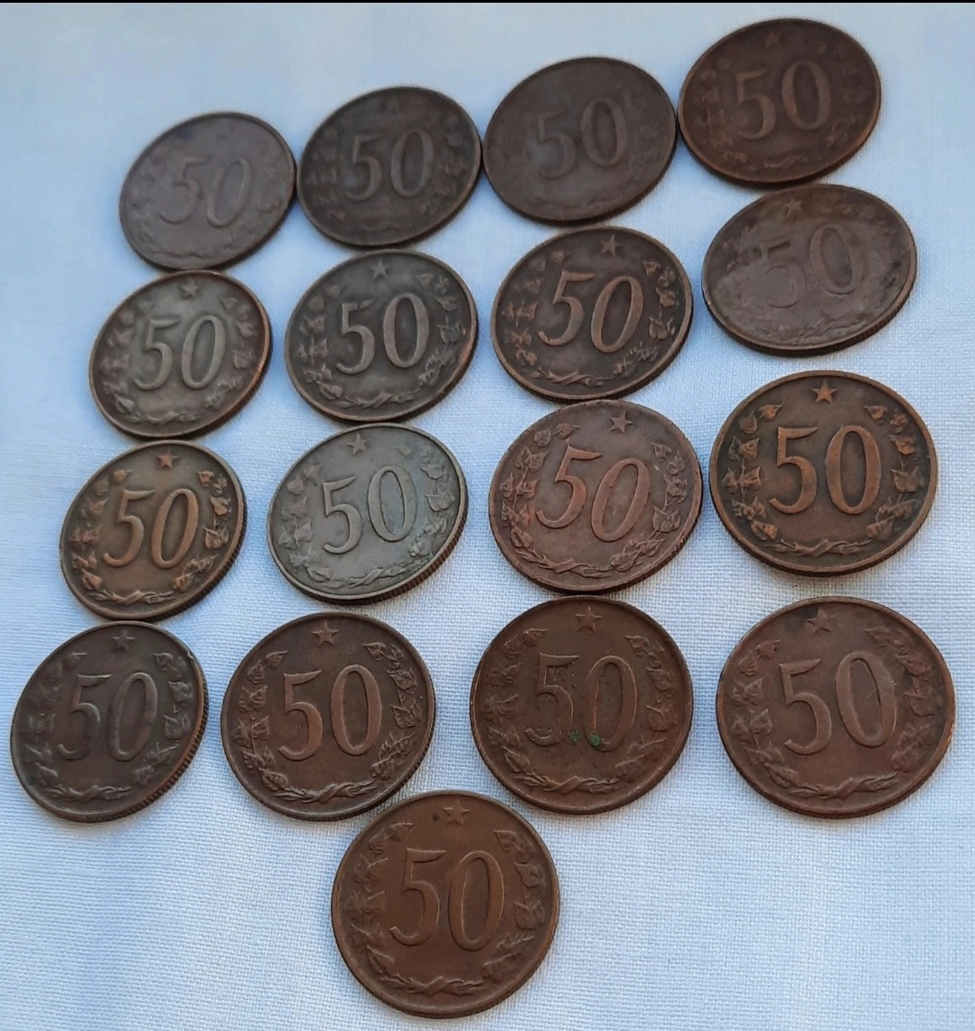 50 halierov mix ročníky 17ks - 2