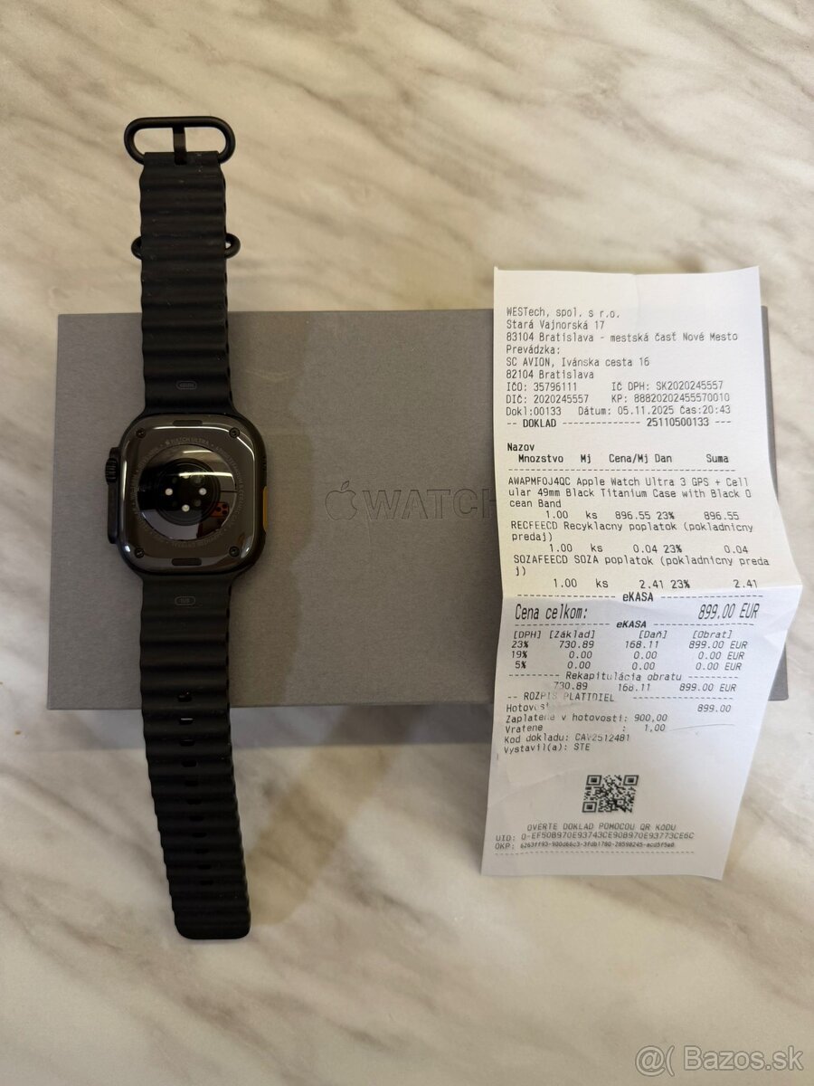 Apple Watch Ultra 3 (49 mm, GPS + Cellular) – TOP stav - 2