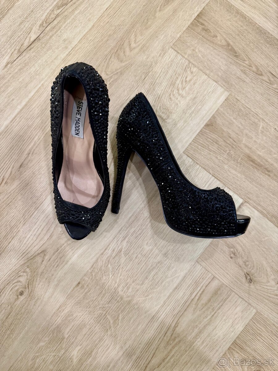 STEVE MADDEN čierne lodičky s platformou - 2
