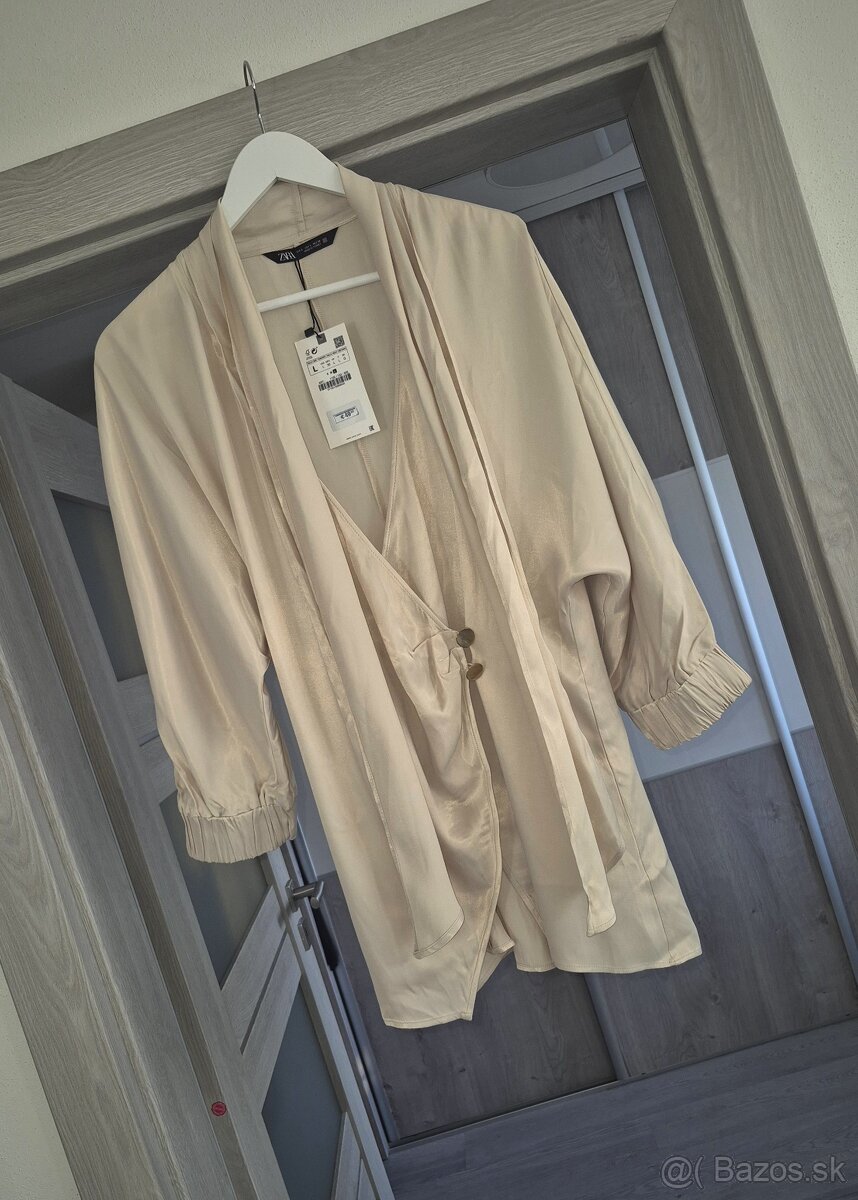 Blúzka Zara s viazačkou v.L - 2