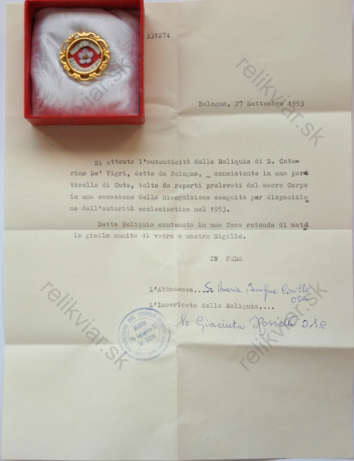 Relikviár z 20. stor s relikviou Svätá Katarína z Bologne - 2