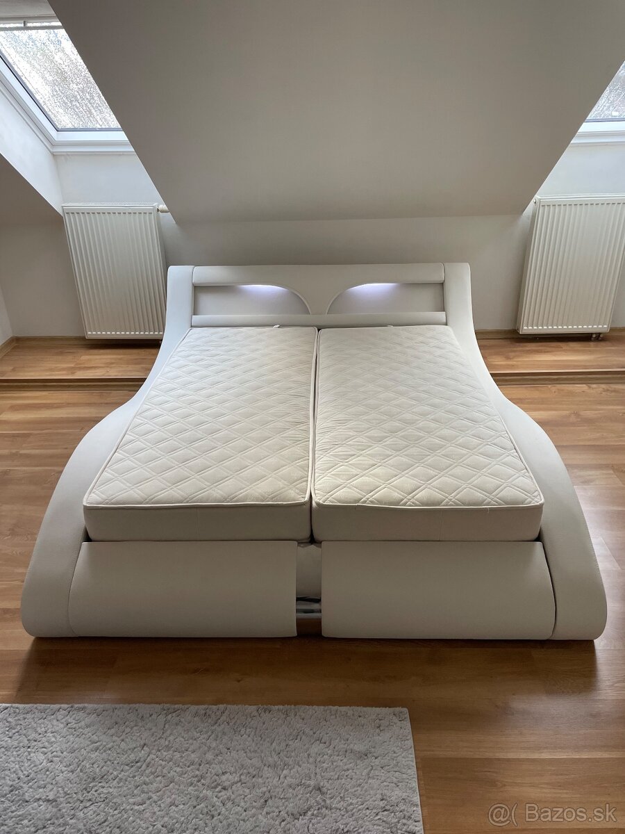 Kožená manželská posteľ 160x200 - 2