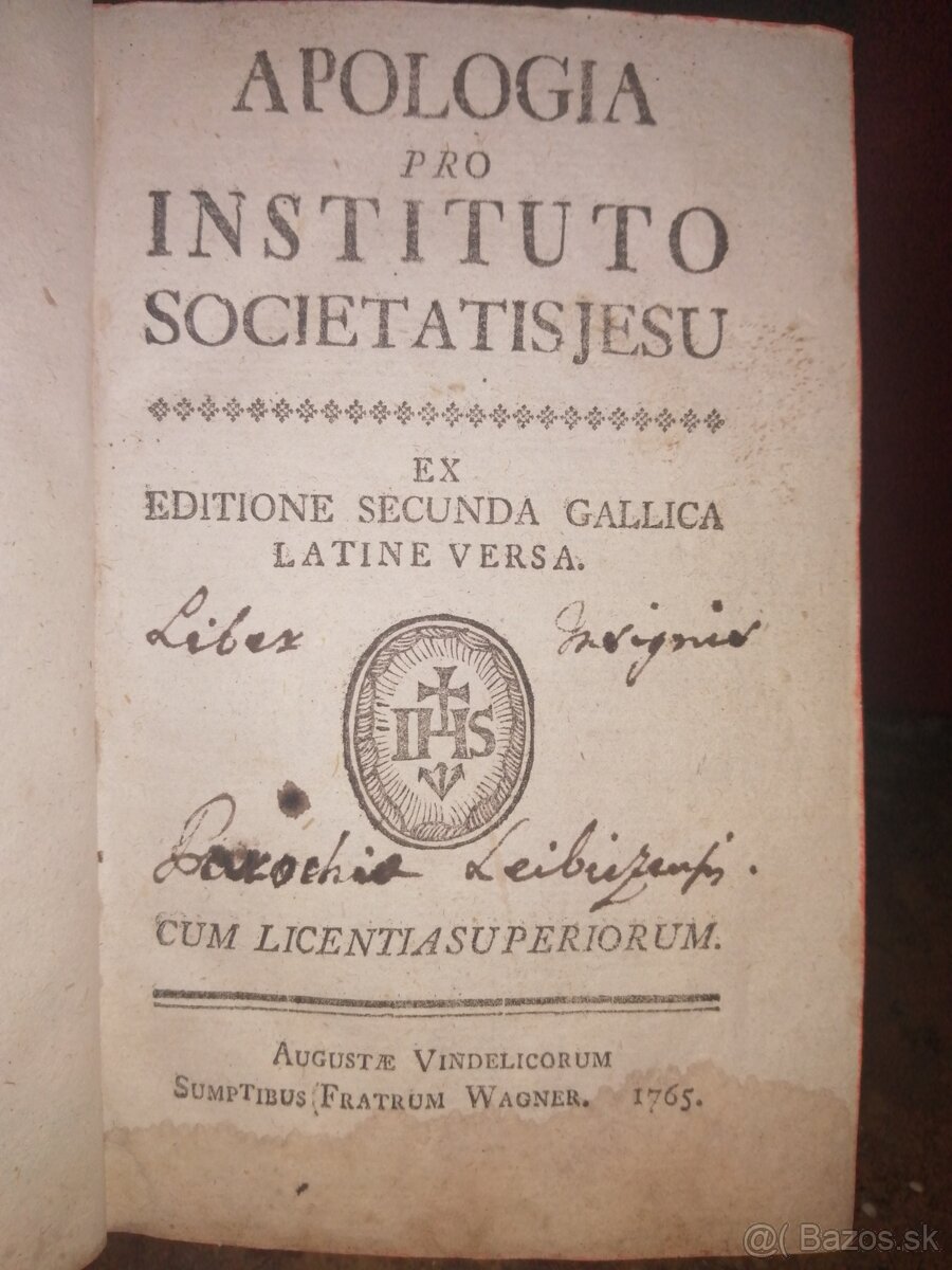 2 knihy v 1 knihe z. r. 1765 Kožená vazba - 2