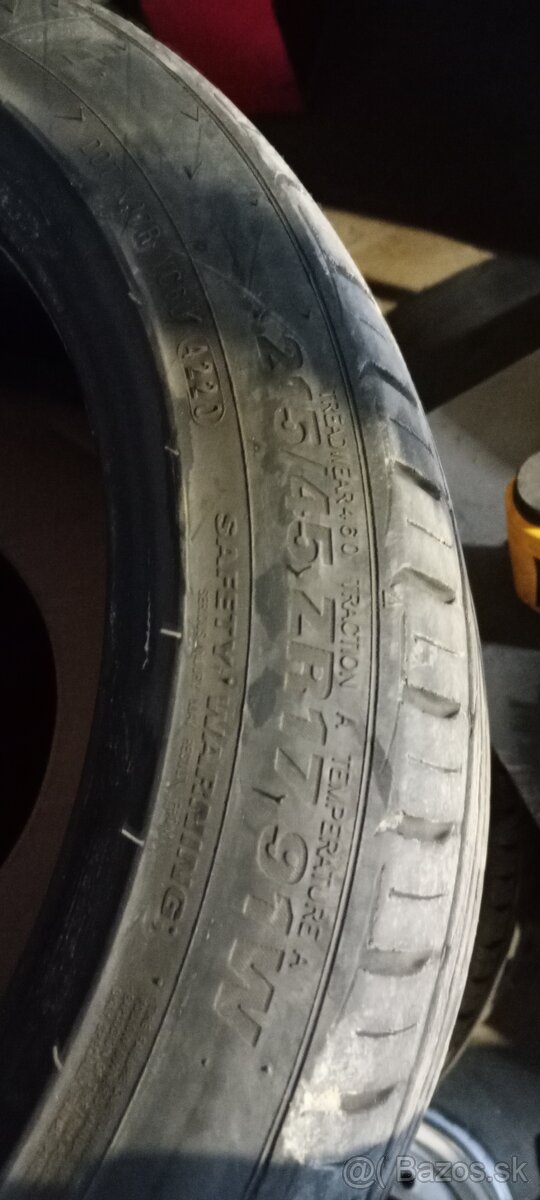 Ponúkam pneu 215/45 ZR 17 91W Kumho - 2