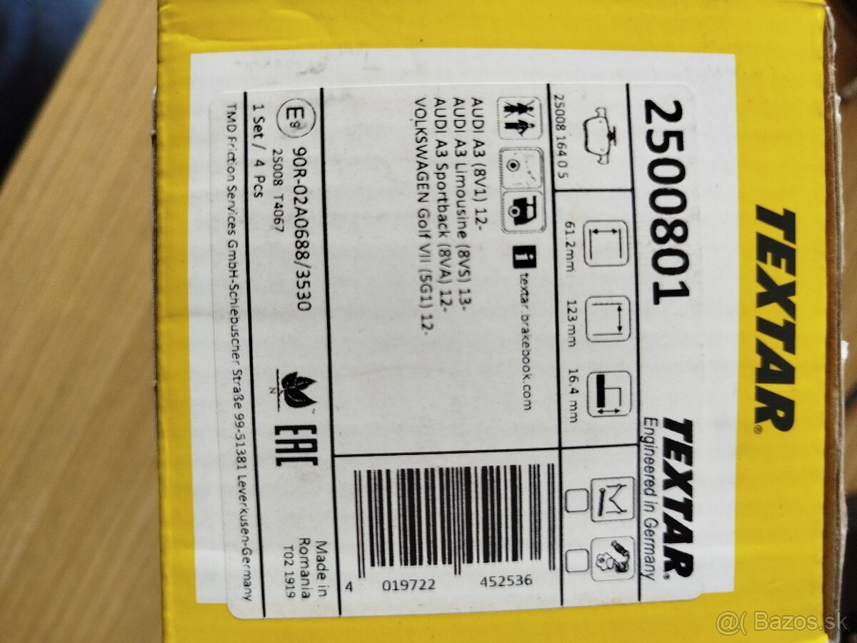 Brzdové doštičky TEXTAR - 2