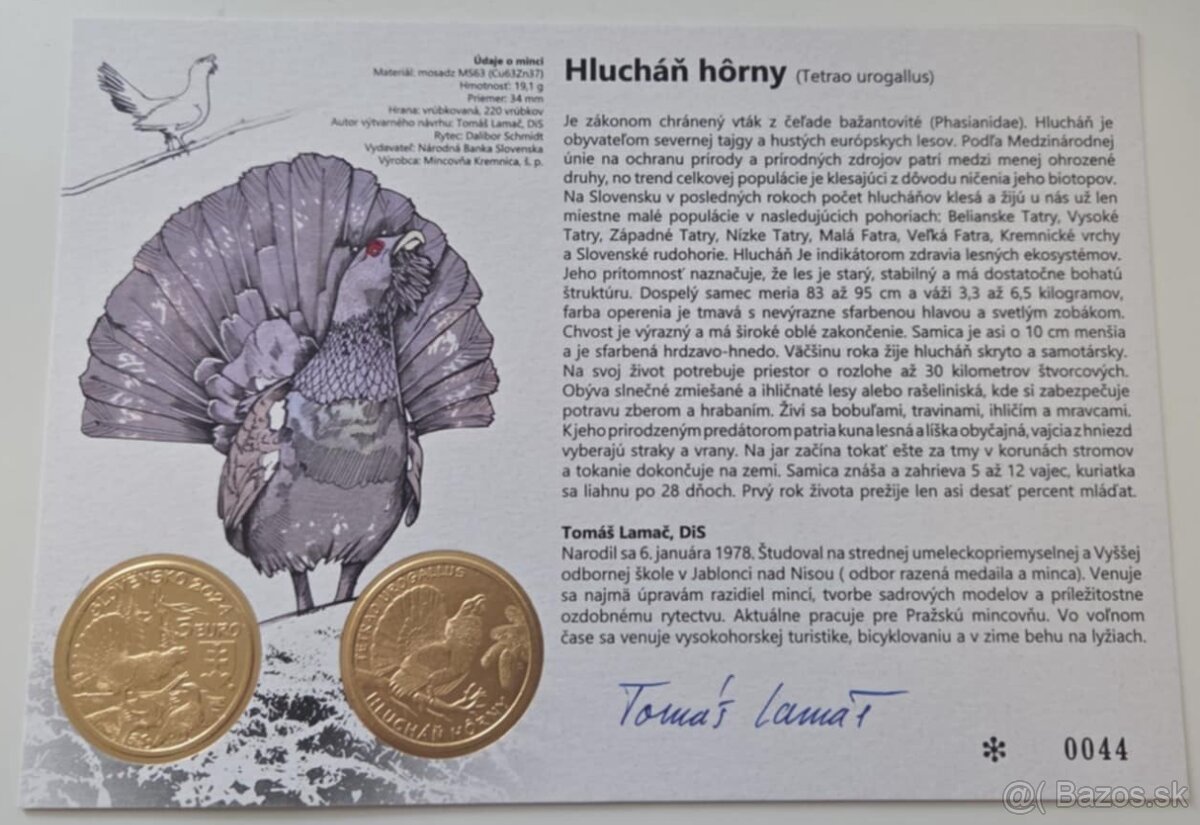 autorské karty k 5€ minciam - 2