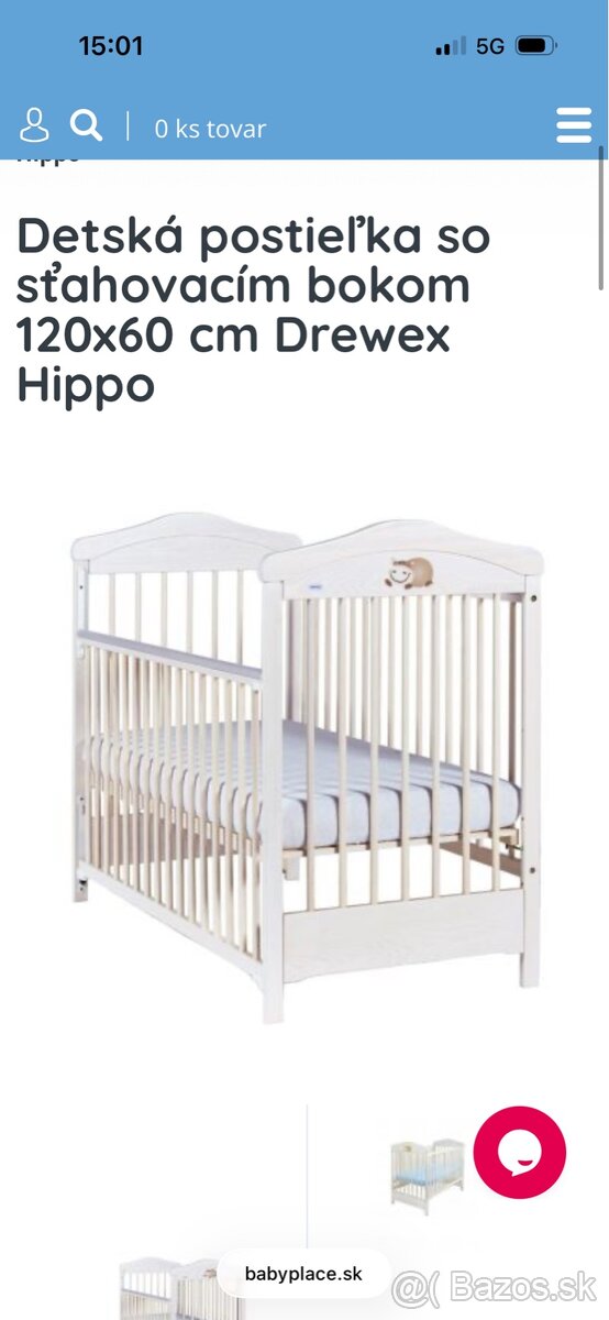 Detska drevena postielka Hippo - 2
