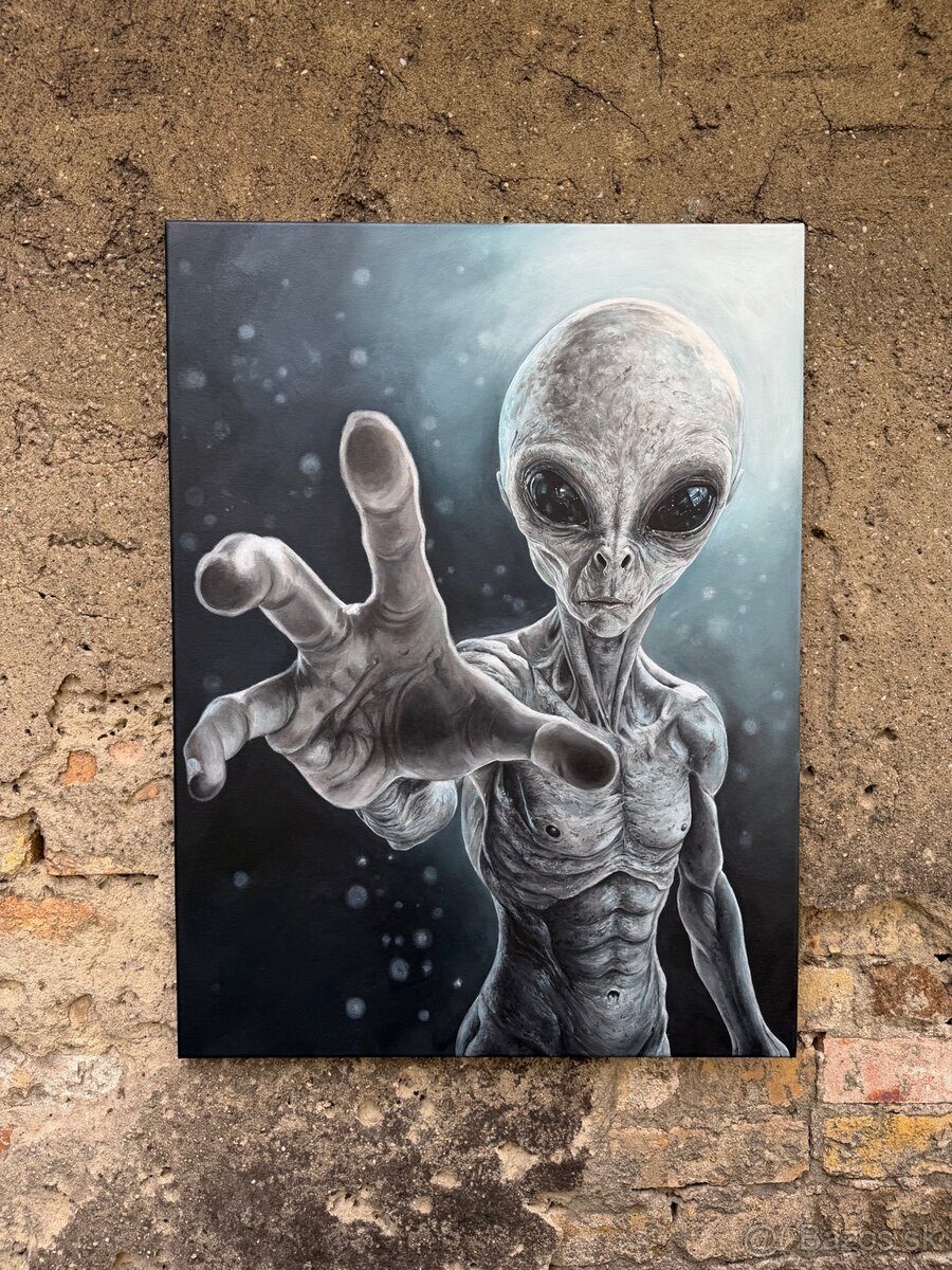 Ručne maľovaný obraz Alien - 2