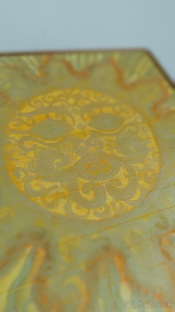 Magické slnko originál drevený obraz bukové drevo bohoo - 2