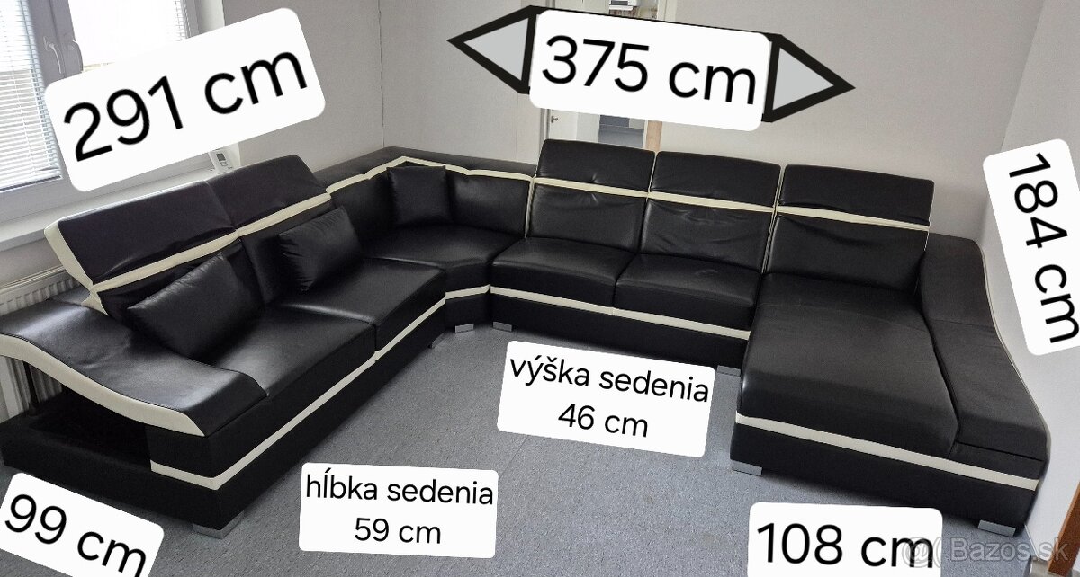 Sedacia súprava v tvare U - 2