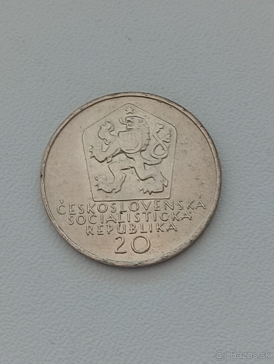 Mince 20 Kčs Sladkovič varianta bokombrada - 2