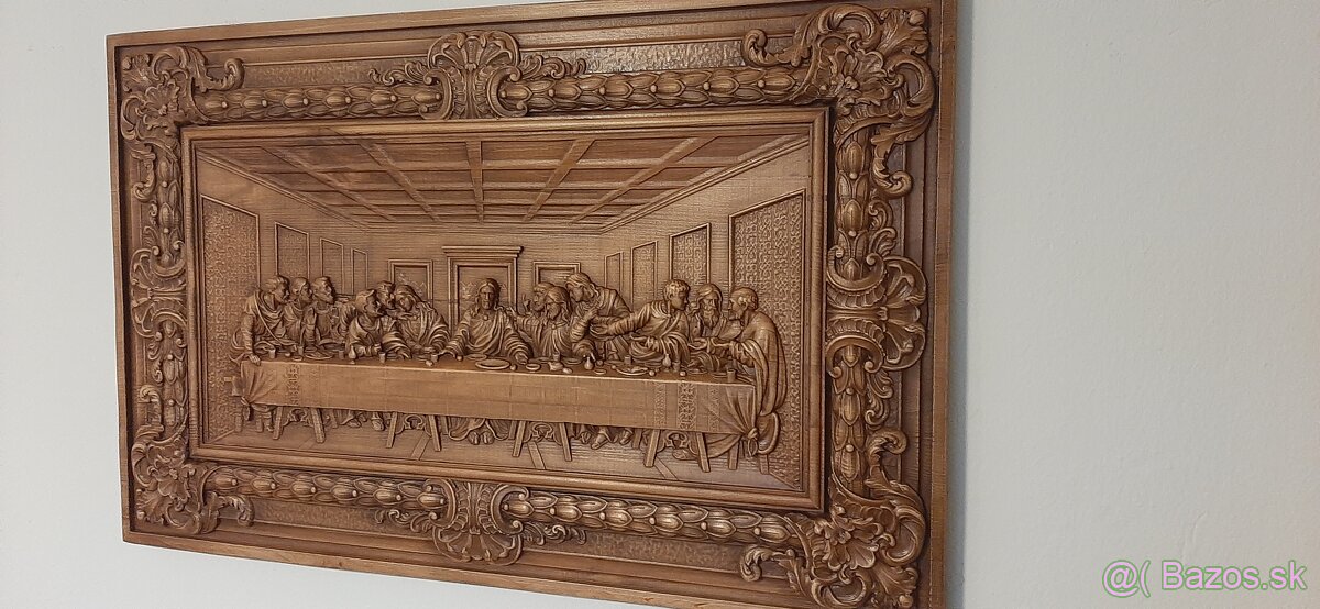 Drevený obraz Posledna večera95×65cmhr.4cm - 2
