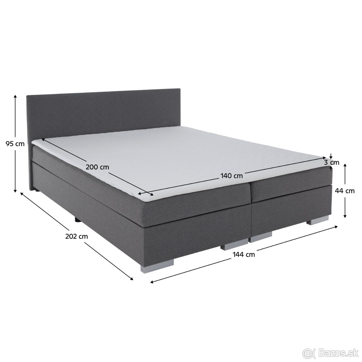 Predám boxspringovú posteľ 140x200 Adara - 2