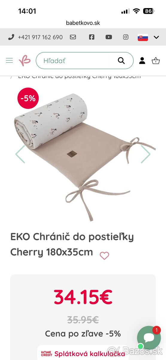 Mantinel do postýlky - 2